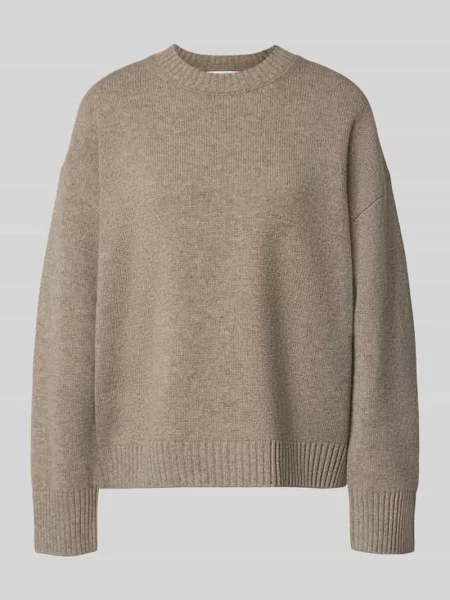 Sweter w kroju regular fit z mieszanki wełny z domieszką kaszmiru Myon beżowy