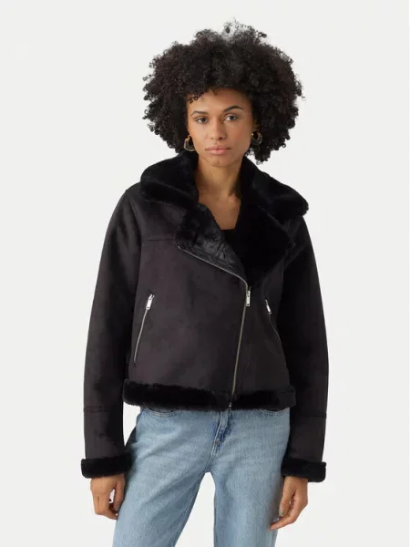 Vero Moda Kożuch Peggy czarny