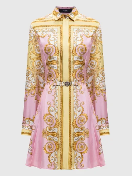 Сукня-сорочка із шовку Versace рожева