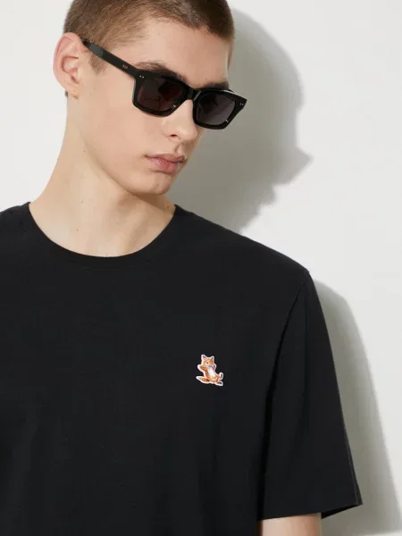 Košile Maison Kitsuné s aplikacemi černá