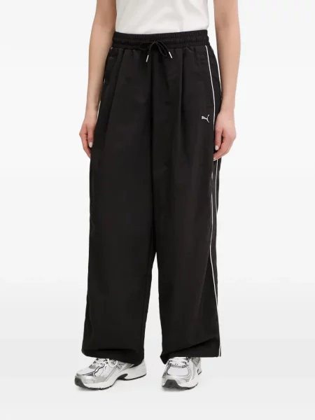 Pantaloni Puma cu dungi alergare negru