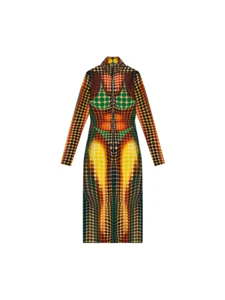 Wielobarwność sukienka midi Jean Paul Gaultier do kolan
