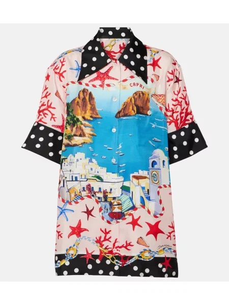 Cămașă Dolce&gabbana din satin cu imagine