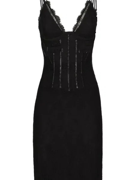 Nėriniuotas kostiumas suknele Dolce & Gabbana juoda