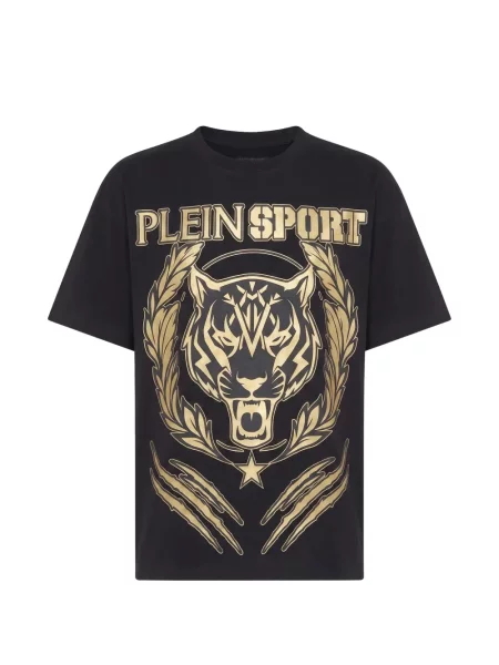 Tricou sport Plein Sport cu dungi de tigru negru