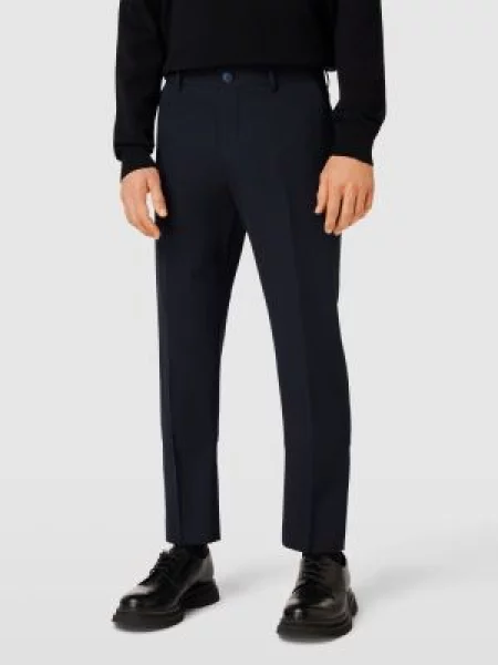 Spodnie do garnituru o kroju slim fit z zapięciem na guzik i błyskawiczny Selected Homme niebieskie