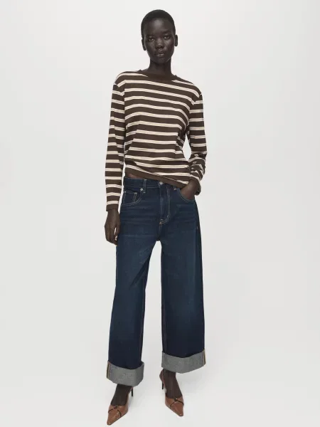 Лонгслів MANGO коричневий