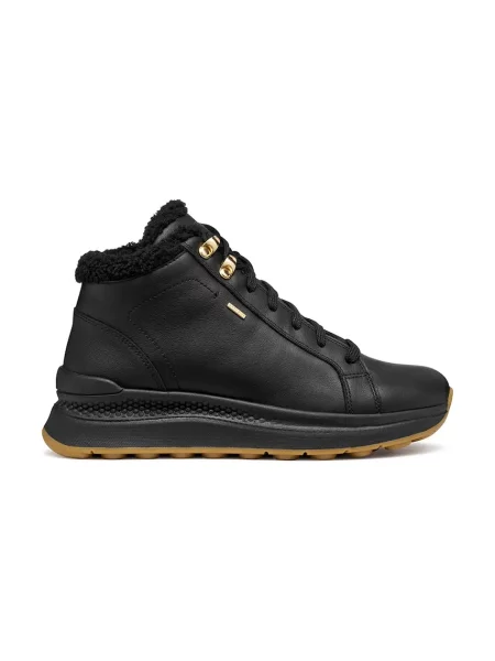 Botine Geox cu toc plat negru