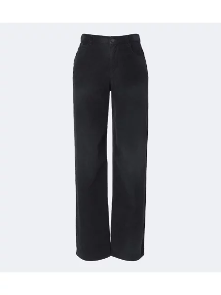 Pantaloni The Row de catifea cord negru