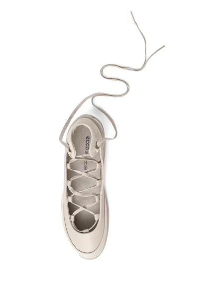 Балеринки Ecco с връзки с дантела сиво