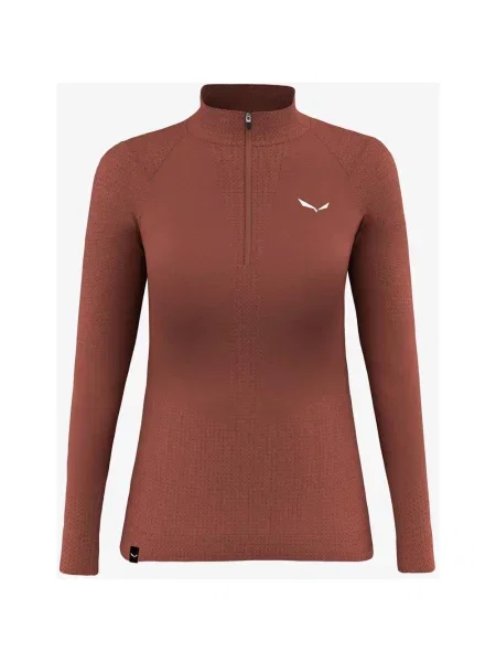 Koszulka Salewa Zebru Responsiv Half Zip Długi Rękaw Brązowy 34 różowy