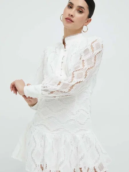Bardot rochie mini drept alb