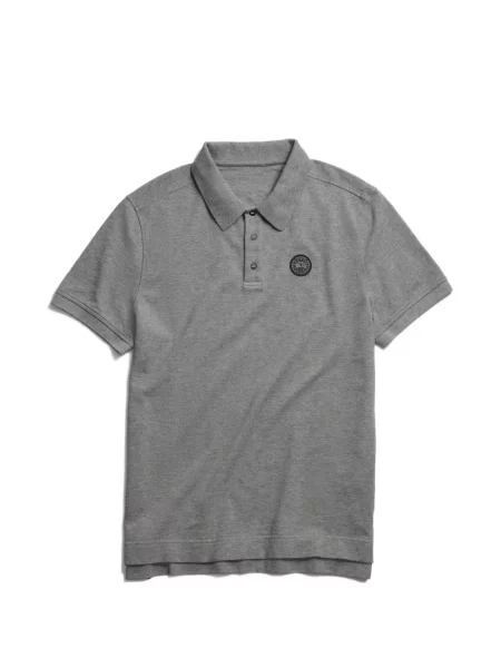 Tricou polo Canada Goose cu autograf gri