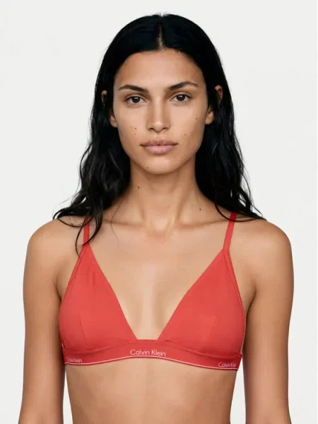 Calvin Klein Swimwear Bikinový top lososová / biela ružová