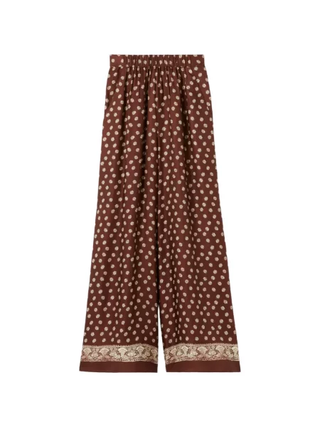 Pantaloni Claudie Pierlot cu model floral cu imagine maro