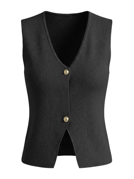 Imily Bela Vestă tricotată negru