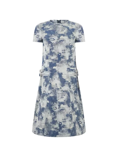 Rochie midi Moschino cu imagine cu cataramă albastru
