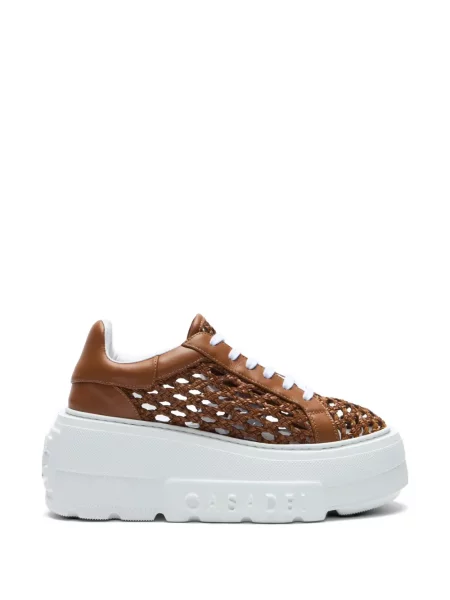 Sneakerși Casadei cu platformă maro