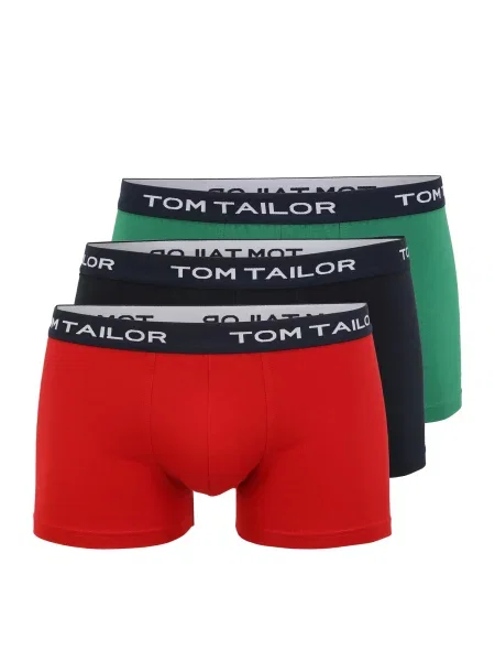 TOM TAILOR Boksarice marine / travnato zelena / karminsko rdeča