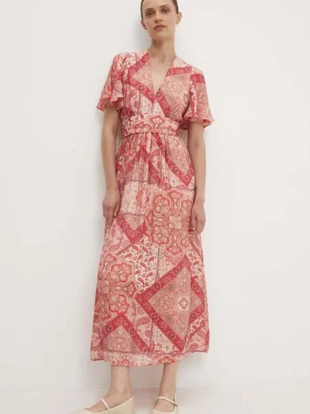 Answear Lab rochie maxi evazati roz
