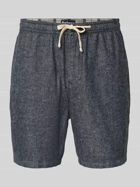 Bermudy o kroju regular fit z Mieszanka lnu i bawełny Model STILLWATER' Barbour granatowe