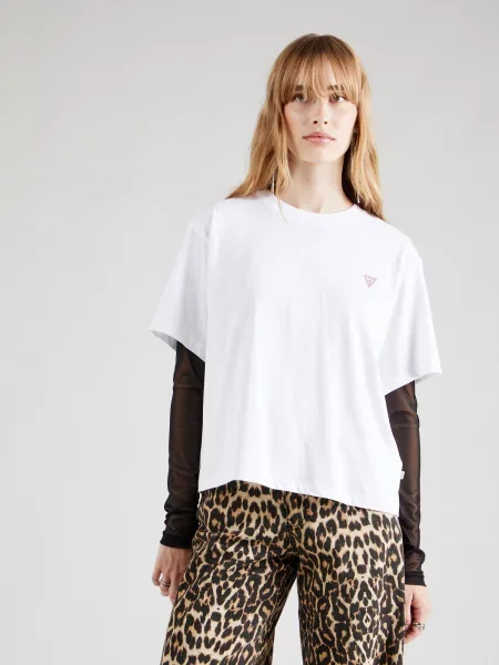GUESS Tricou roșu / negru alb