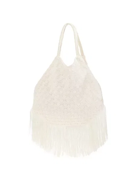 Megzta shopper rankinė Akep su kutais balta