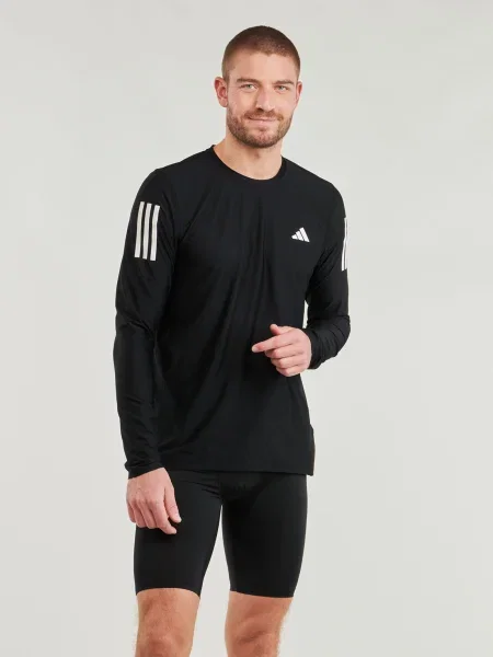 Bežecké tričko s dlhými rukávmi Adidas čierna