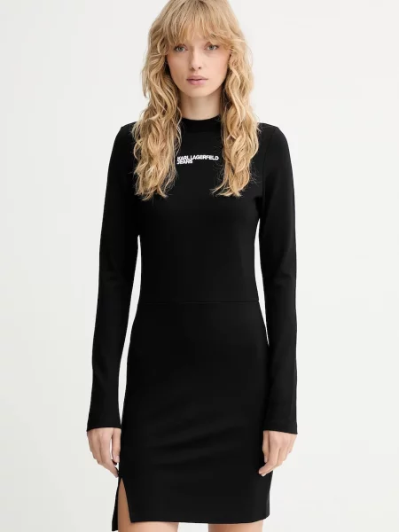 Karl Lagerfeld Jeans rochie mini mulată negru
