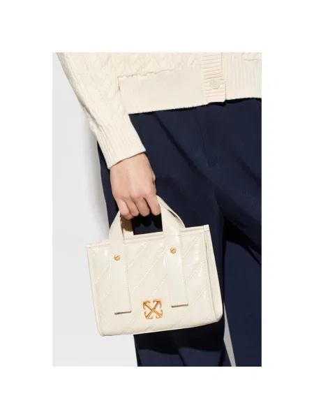 Shopperka Off-white pikowana biała