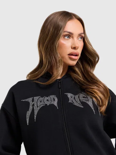 Hoodrich Bluza Rozpinana Z Kapturem Quartz Dmnt czarna