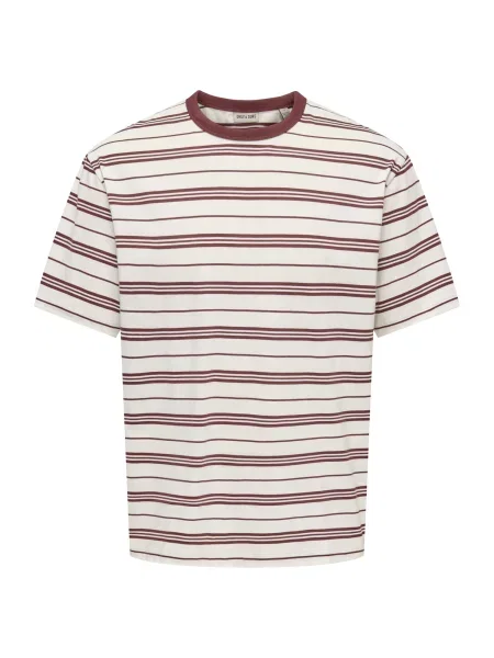 Only & Sons Tricou ONSGeorge maro alb