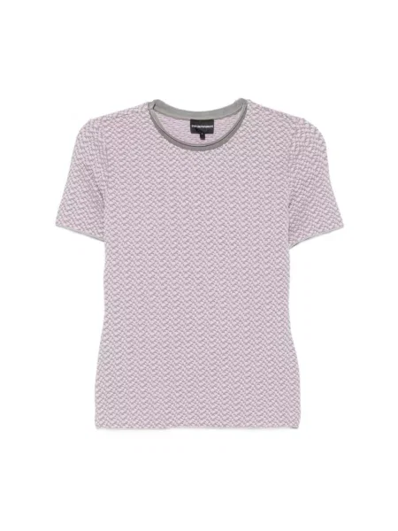 Dzianinowy sweter Emporio Armani fioletowy