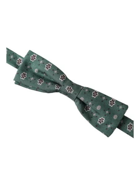 Krawat Dolce And Gabbana w kwiatki zielony