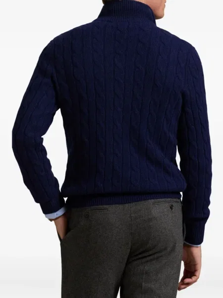 Vlněný zateplený svetr Polo Ralph Lauren modrý