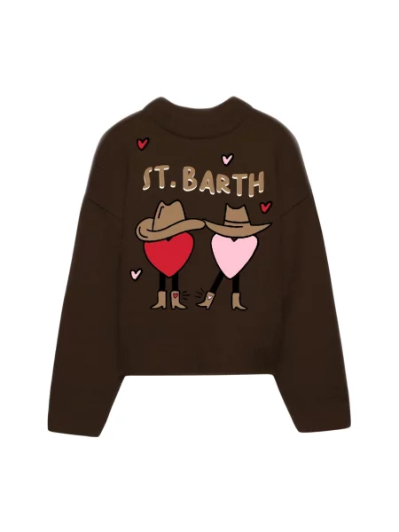 Dzianinowy sweter Mc2 Saint Barth brązowy