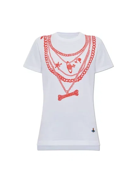 Lniana koszulka Vivienne Westwood z nadrukiem biała