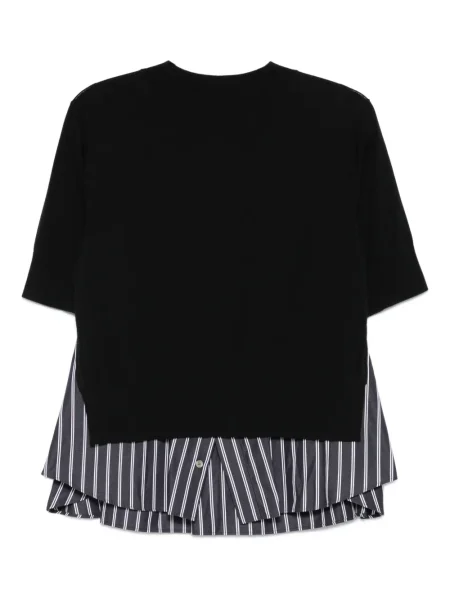 Top Sacai cu dungi negru