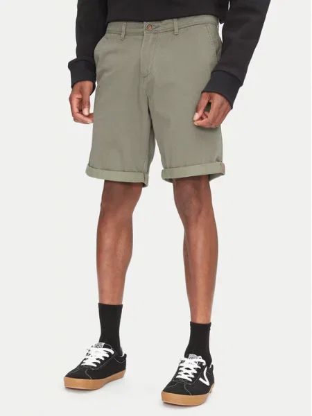 Szorty o kroju regular fit z wpuszczanymi model ‘BOWIE’ Jack & Jones zielone