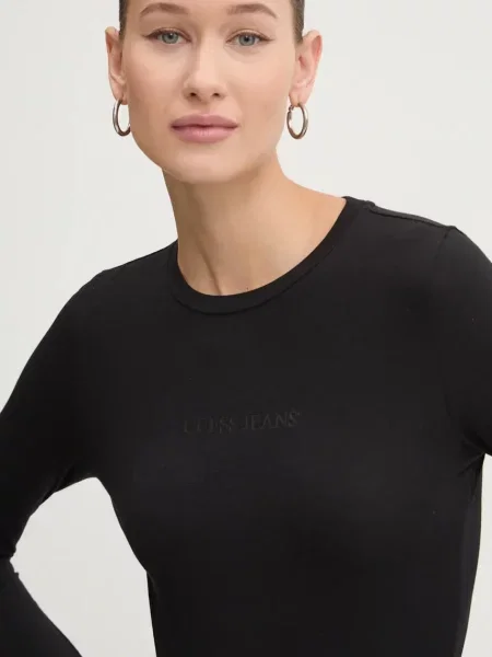 Guess Jeans Блуза с дълги ръкави черно