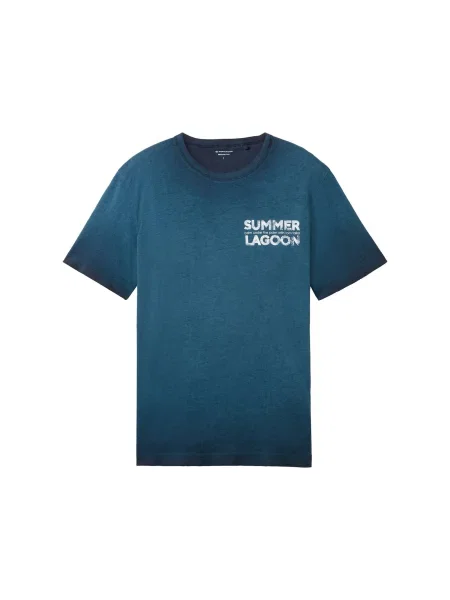 TOM TAILOR Tricou verde petrol alb
