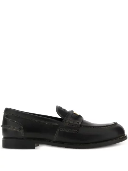 Kožené loafers Miu Miu černé