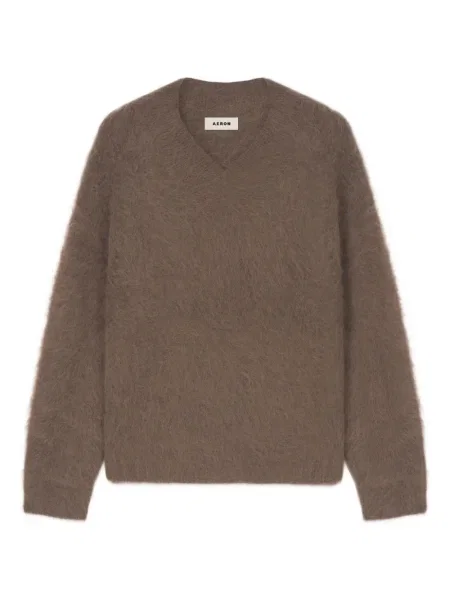 Pulover Aeron cu decolteu în V maro