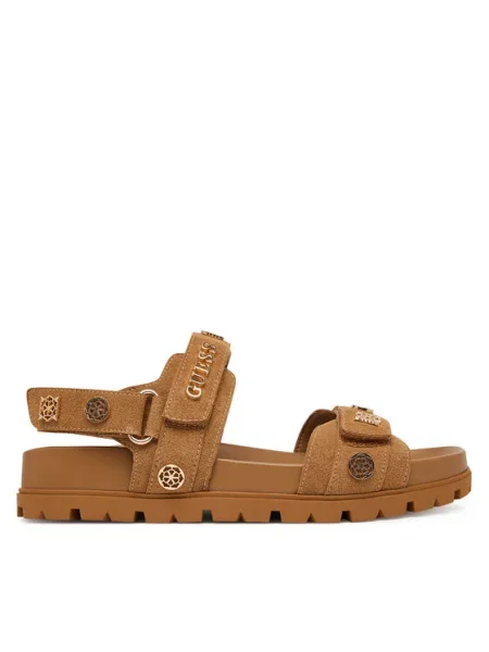 GUESS Sandale cu baretă FLORIZI coniac maro