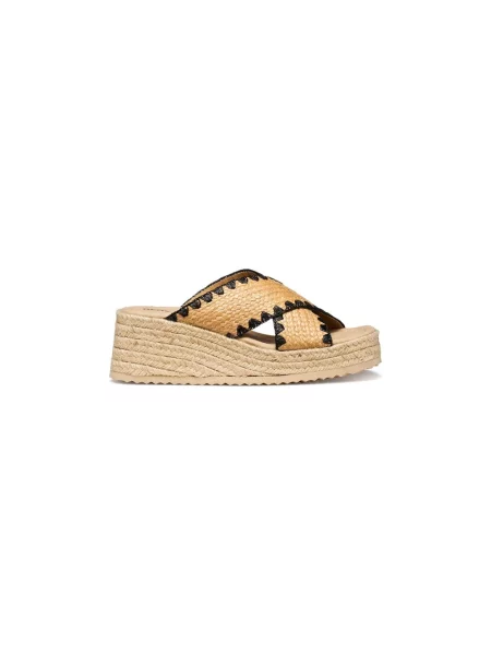 Geox espadryle na koturnie D ALEMERIA beżowe
