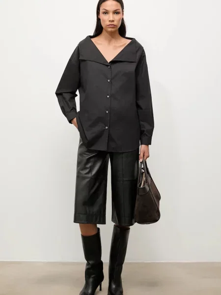 Answear.LAB camasa din cu guler clasic regular negru