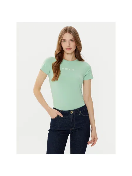 Guess Jeans Majica Regular Fit zelena