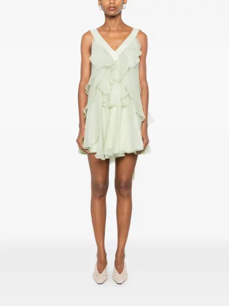 Rochie Aje cu volane verde