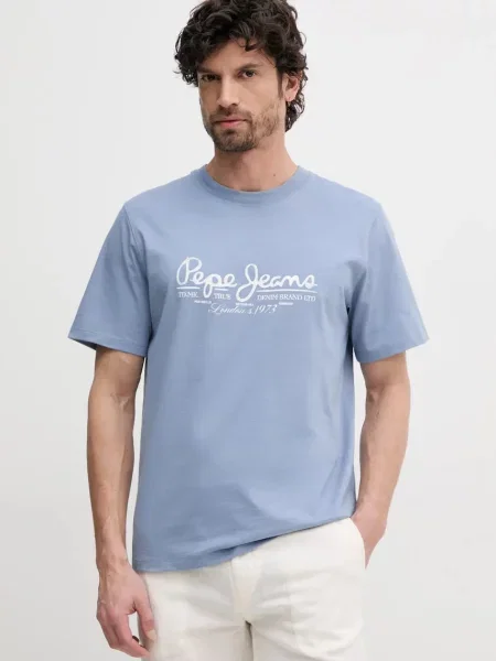 Тениска Pepe Jeans DUMAS TEE с принт синьо