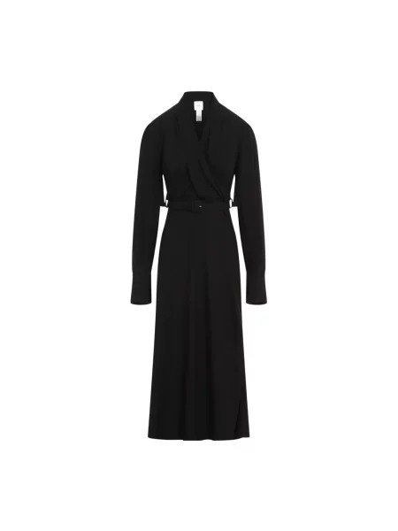 Sukienka Maxi Dzień z Marszczeniami Patou czarna